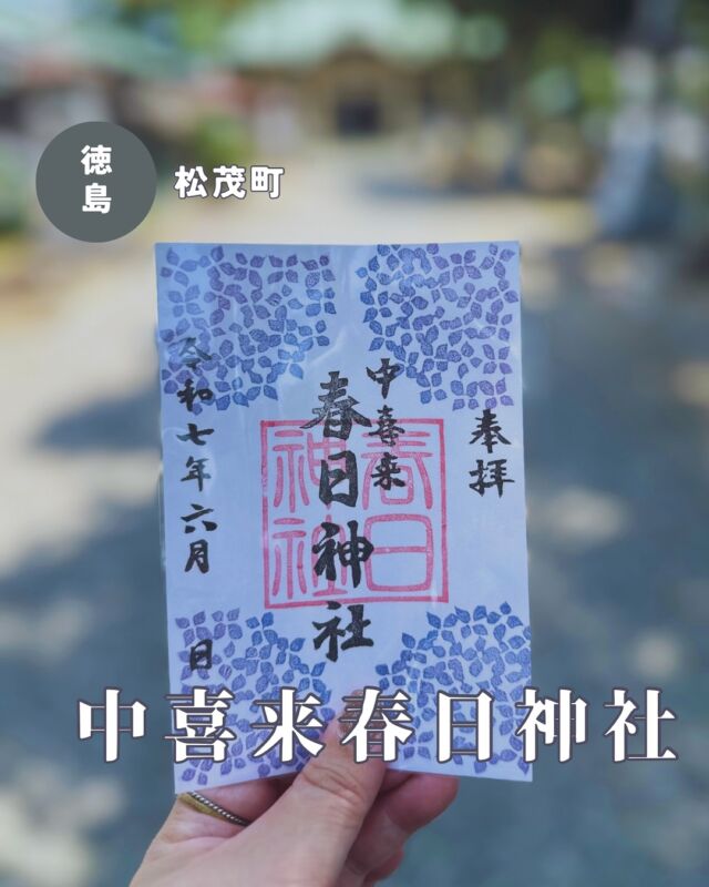 【徳島県松茂町】中喜来春日神社の御朱印
📷2025/06/20
中喜来春日神社さんの6月の御朱印💁‍♀️
中喜来春日神社さんは通常御朱印のほか、春夏秋冬の季節の御朱印と2025年4月からスタートした月替わり御朱印があります
pic1・2 今月の御朱印は6月らしい紫陽花です
pic3 季節の御朱印は5月5日から「夏」に変わり、夏の花といえば！なヒマワリのかわいらしいデザイン🌻
📅夏の御朱印の頒布期間:8月7日の立秋まで
▶︎手水舎は七夕に模様替えされつつありました🎋
暑いので花手水はお疲れぎみ🥵
︎⬜︎⬜︎⬜︎⬜︎⬜︎⬜︎⬜︎⬜︎⬜︎
📍中喜来春日神社
〒771-0212
徳島県板野郡松茂町中喜来牛飼野西ノ越30
🚗駐車場なし（境内参道などに駐車可能）
⏰9:00〜17:00　
※御朱印の直書き対応日程は公式インスタをチェック
💴御朱印初穂料:300円
⬜︎⬜︎⬜︎⬜︎⬜︎⬜︎⬜︎⬜︎⬜︎⬜︎
#春日神社 #中喜来春日神社 #徳島神社 #徳島神社巡り #四国神社 #徳島御朱印 #四国御朱印 #かわいい神社 #御朱印スタグラム #御朱印ガール #徳島 #徳島県 #松茂 #松茂町 #季節の御朱印
